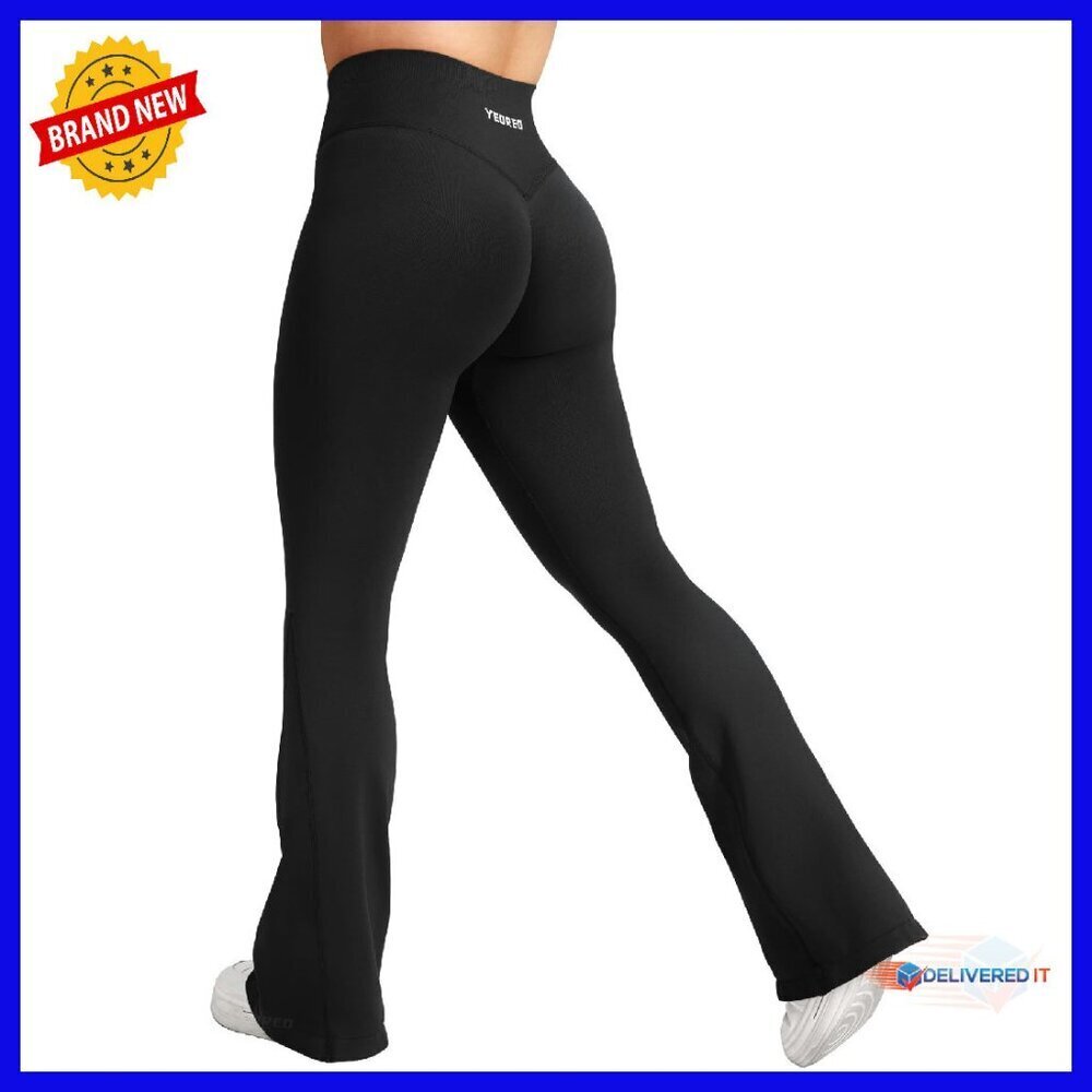 High Waisted Mini Flare Leggings 30" Seamless Gym Yoga Pants